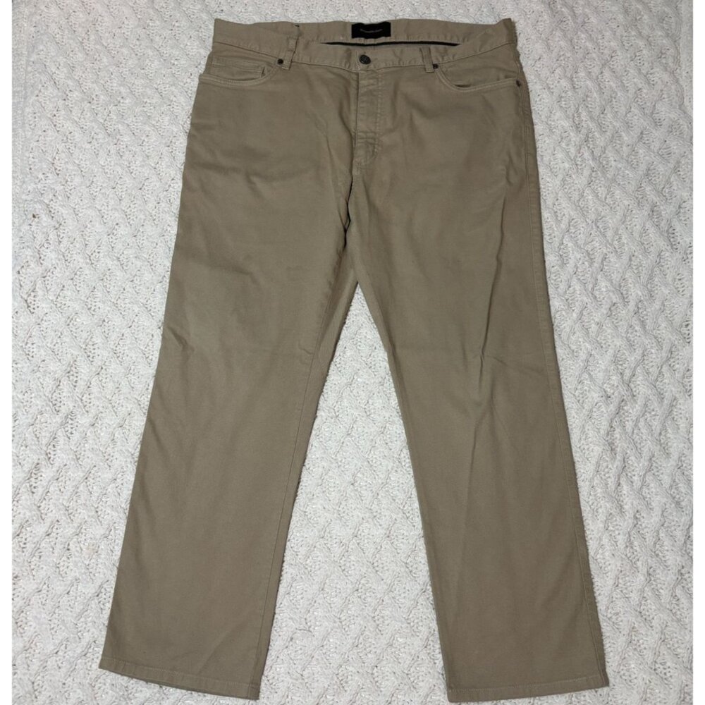 Ermenegildo Zegna Beige Cotton Flat Front Casual Pants Jeans w38x28